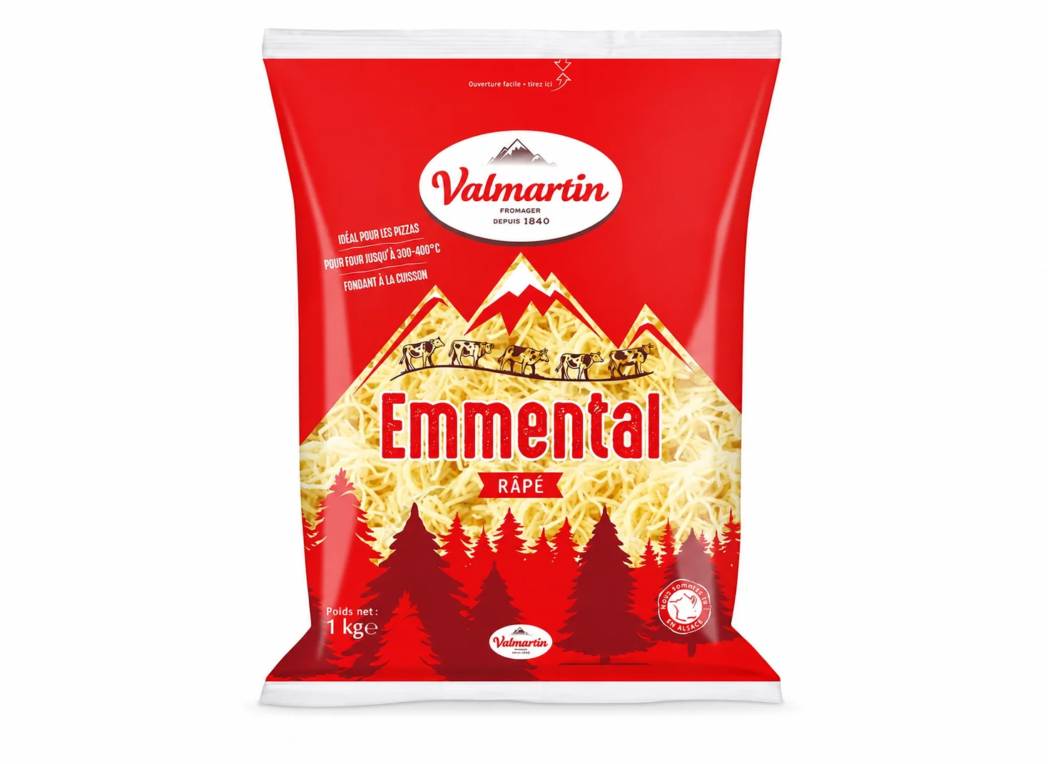 Emmental Râpé 1kg - VALMARTIN