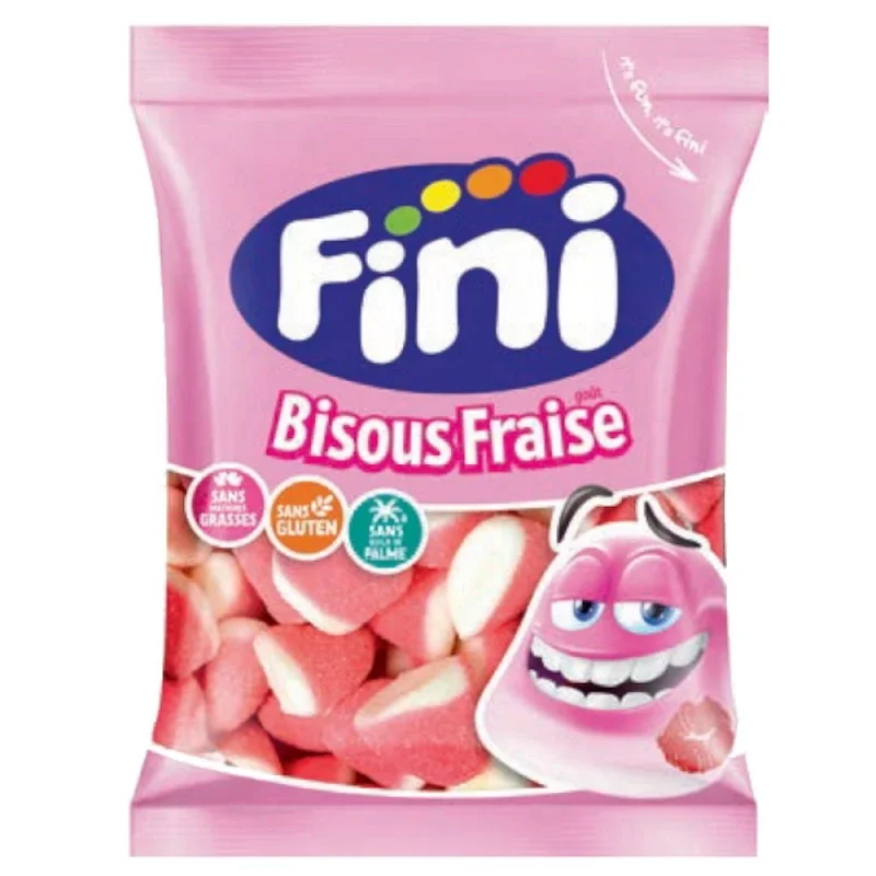 Fini Carton Bisous Fraise Sucrés Sac 12x100g
