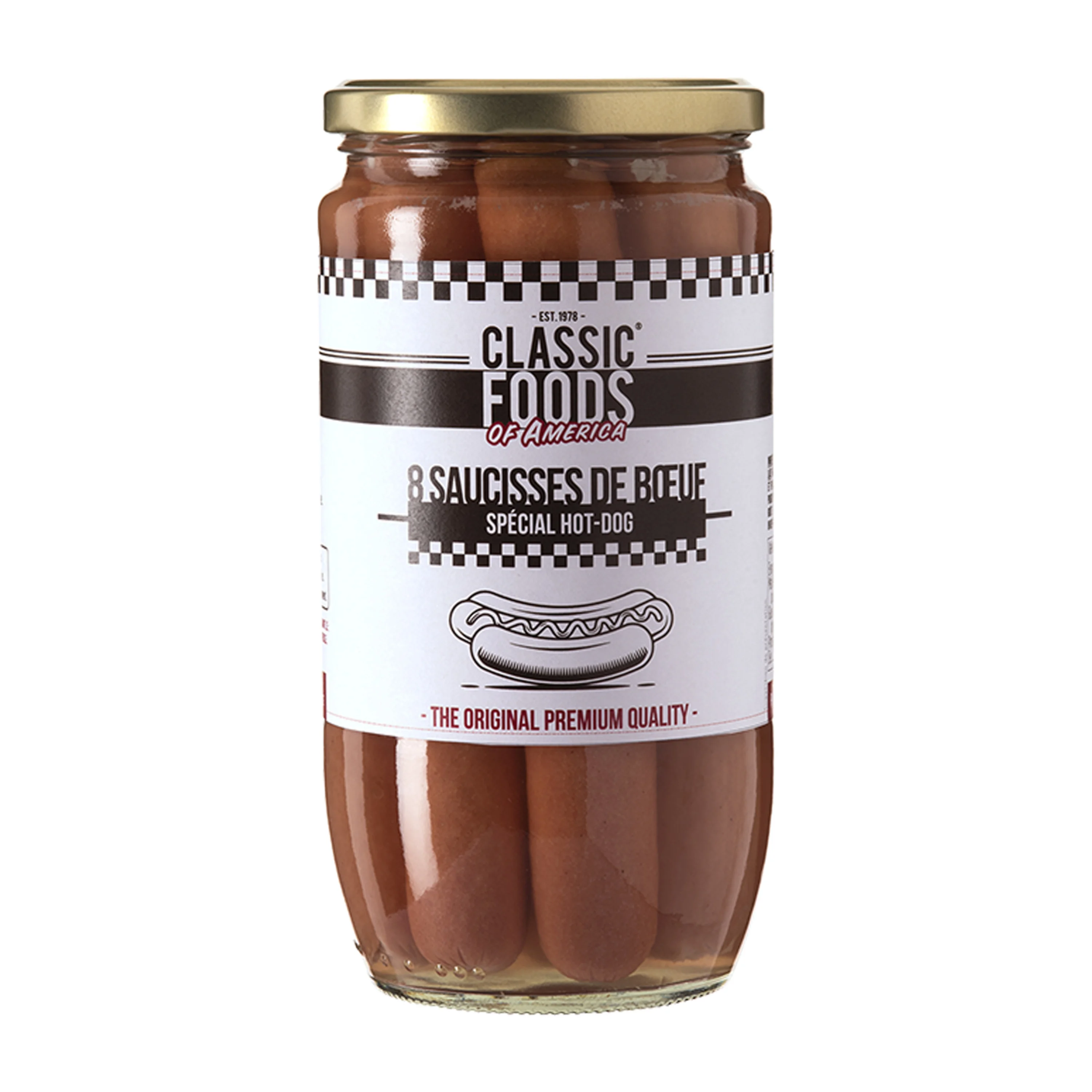 Saucisses bœuf Hot Dog x8 - 815g | Classic Food