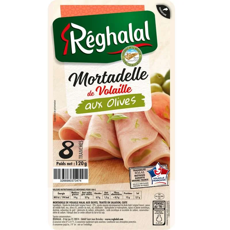 Mortadelle de volaille aux olives x10 150g