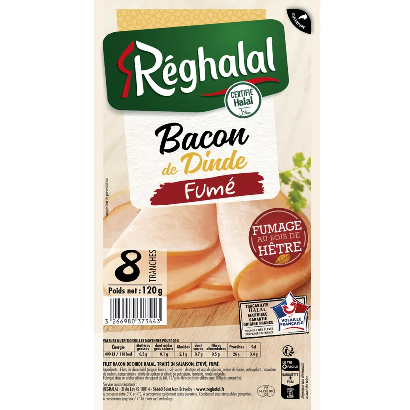 ID halal – Bacon de dinde halal 20 tranches – 300 g