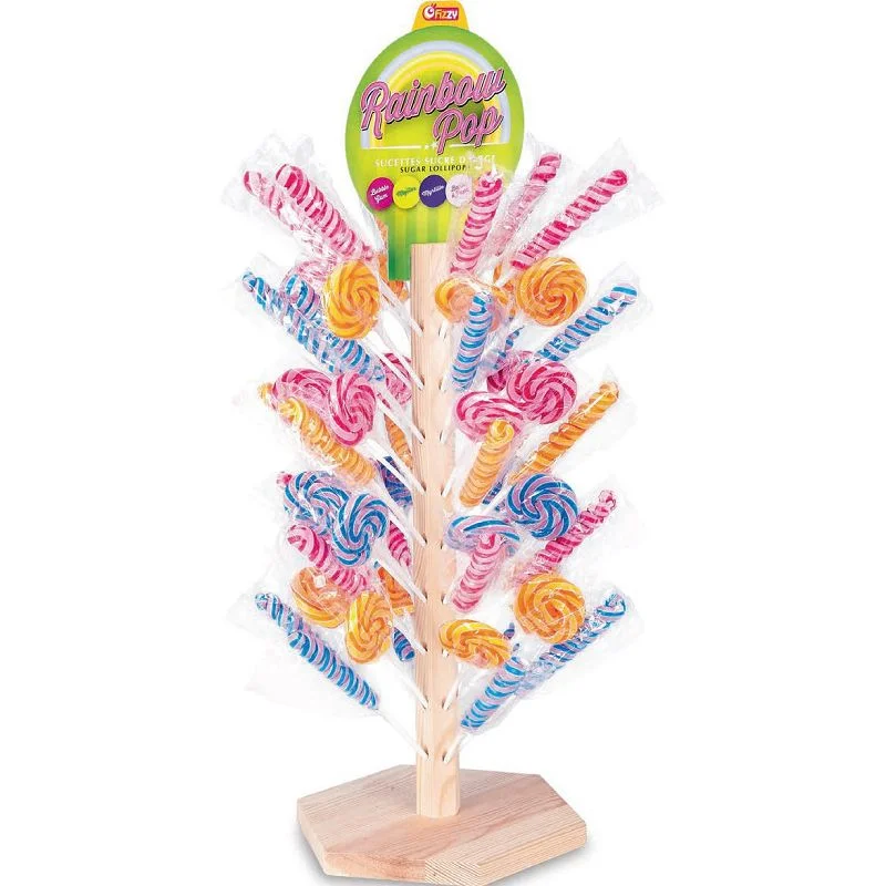Sucettes Rainbow Pop + 2 Arbres en Bois x100