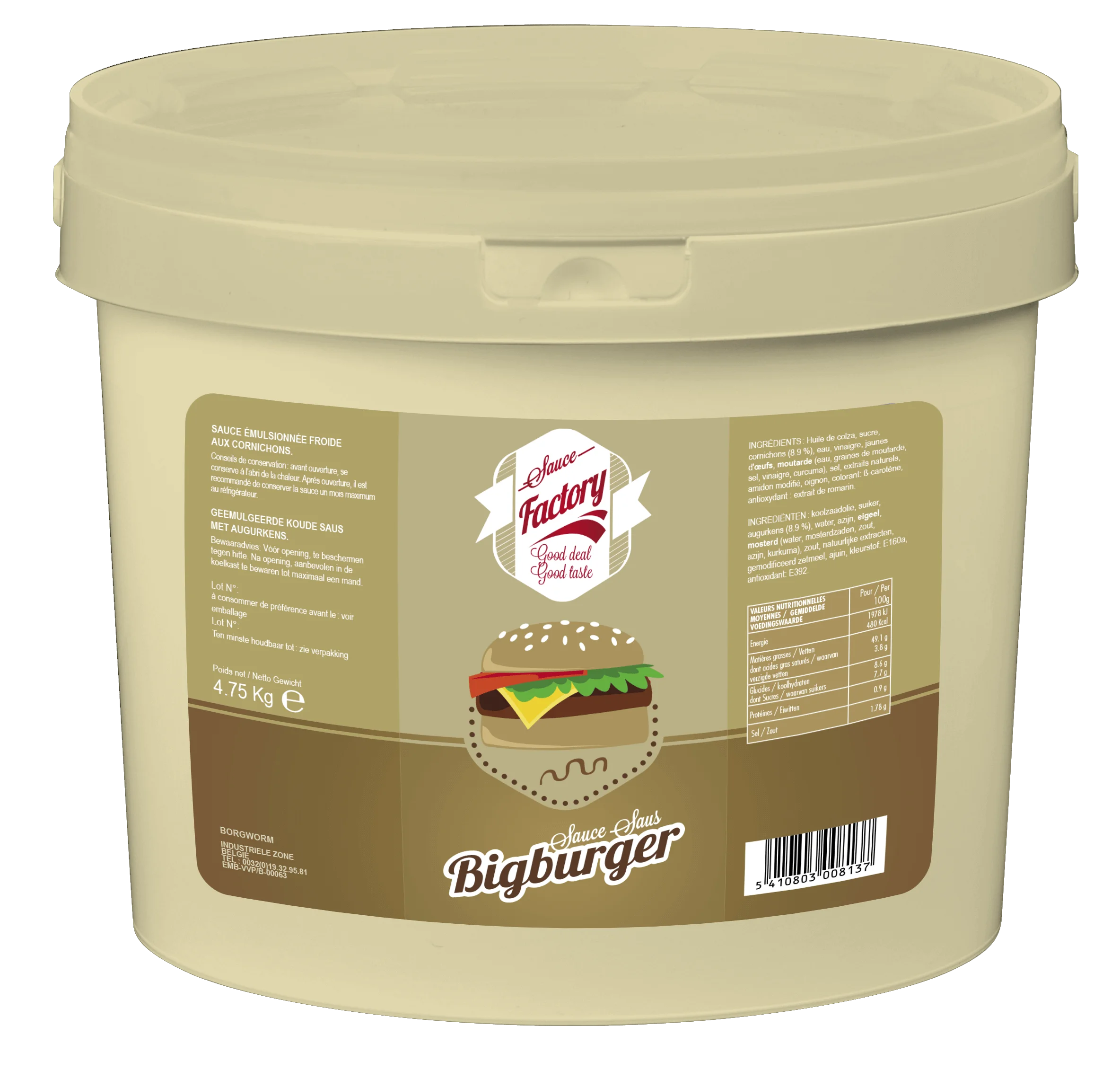 Isalya seau 5L Burger PRO 18