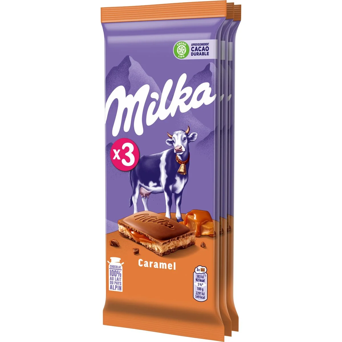 MILKA tablette caramel 3x 100g