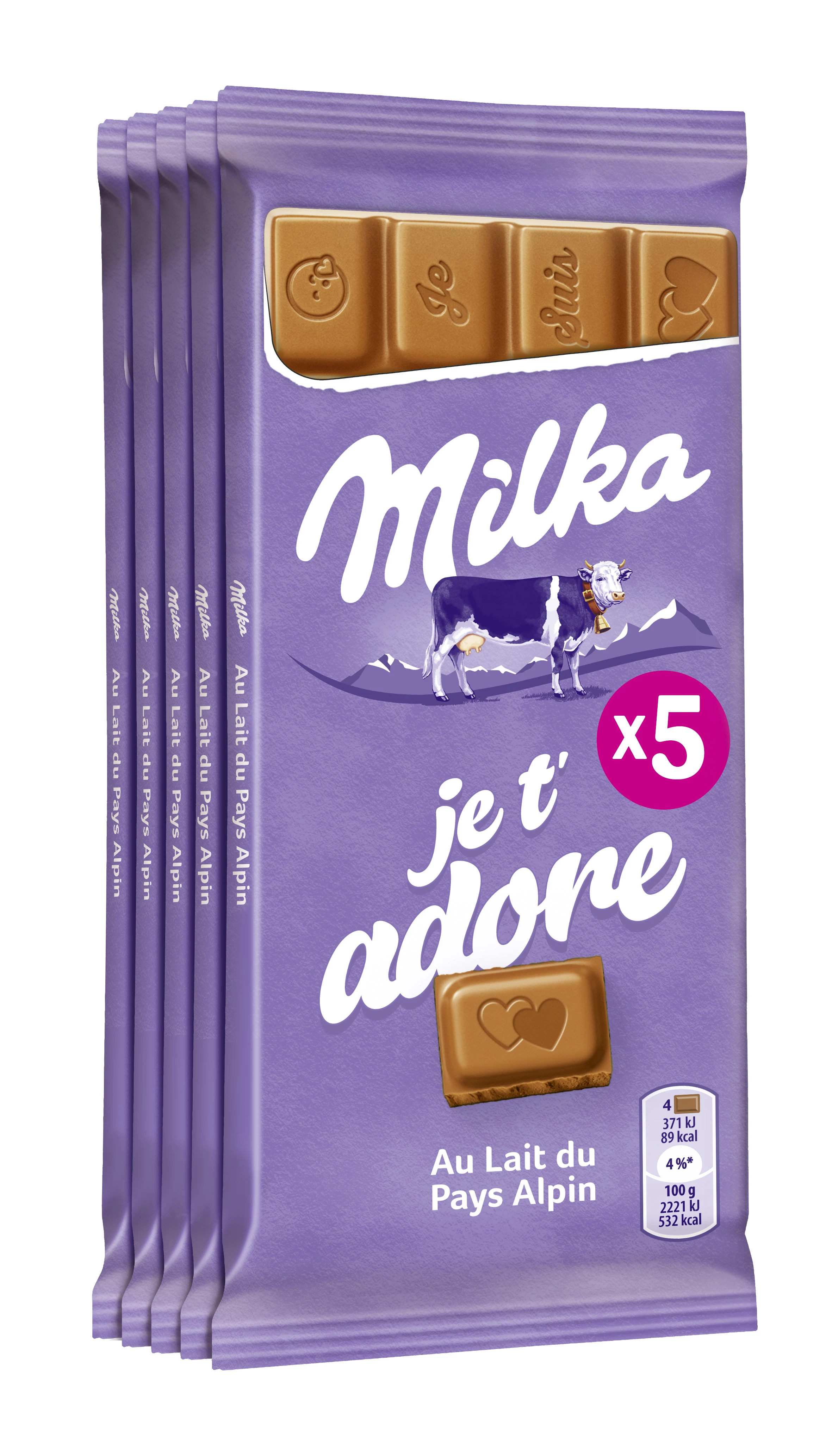 MILKA tablette Au Lait 5x100g c30