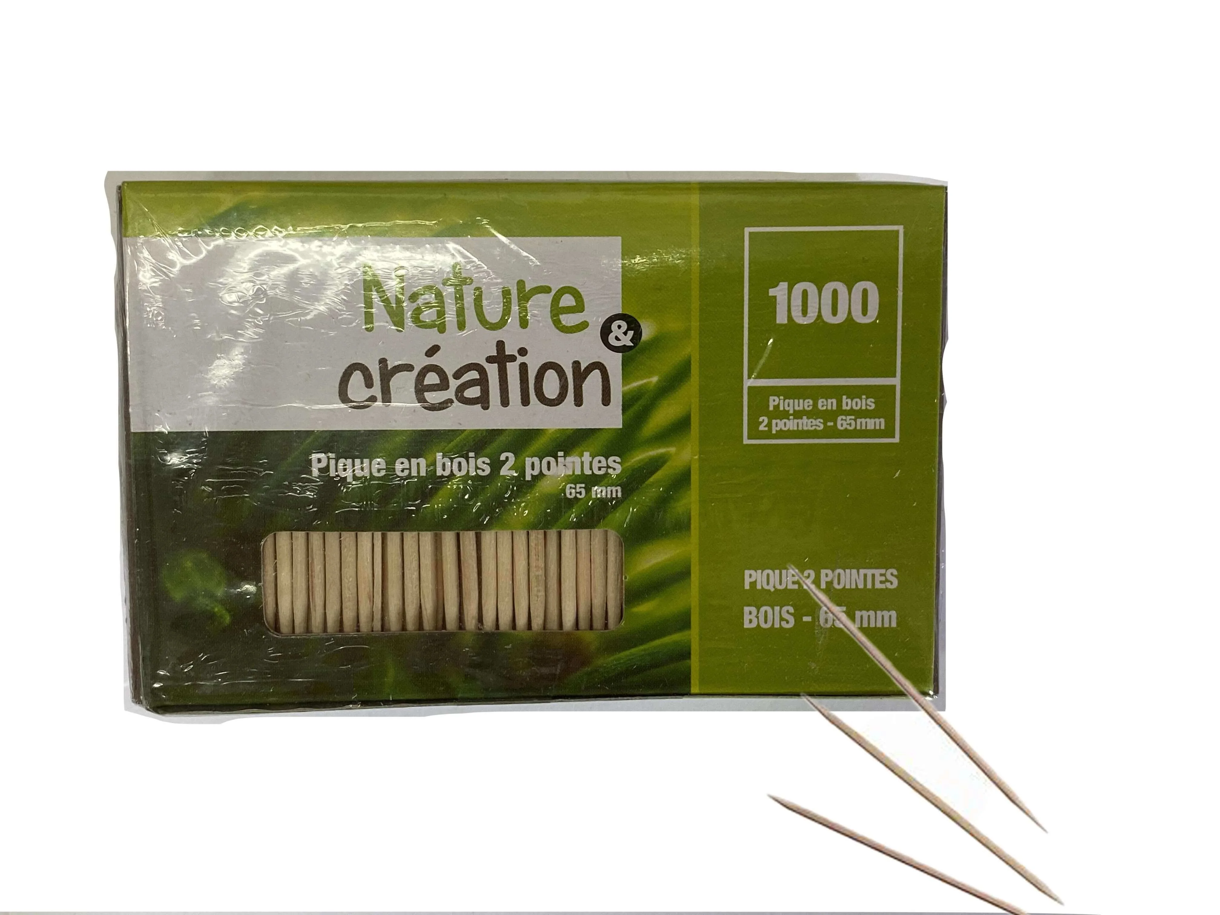 Pique en bois 2 pointes 65mm x1000 c:50