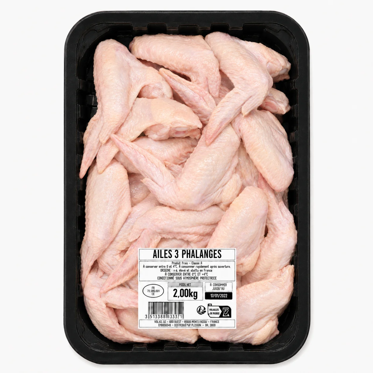 Ailes 3 phalanges barquette 2kg