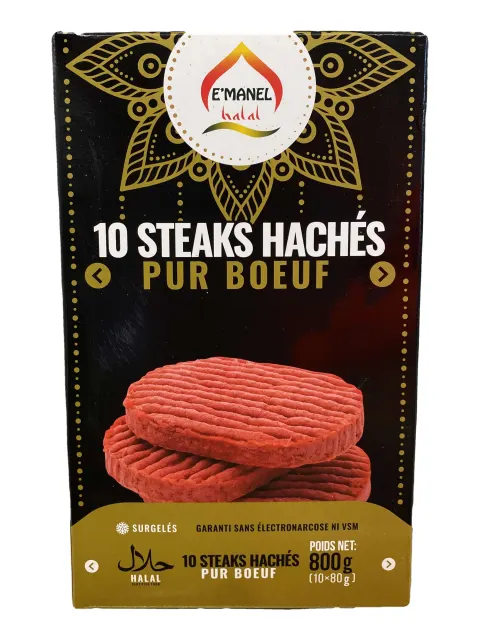 Steak Emana Pur Boeuf 10x80g c6/plcart/810bts