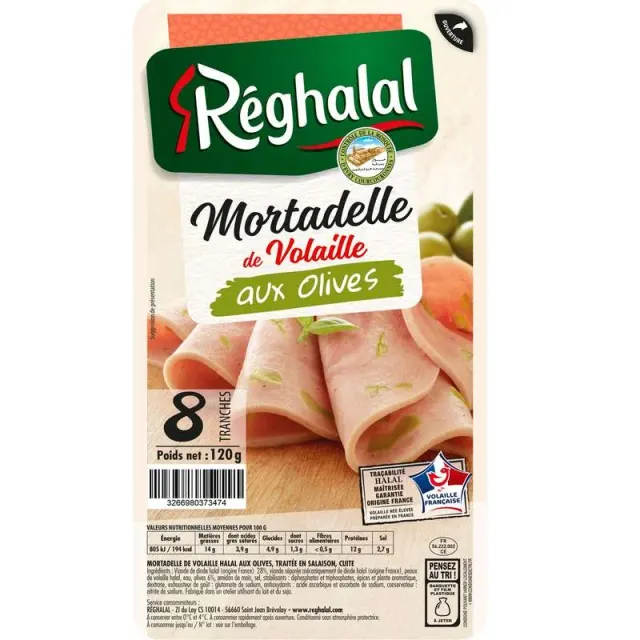 Mortadelle de volaille aux olives x10 150g