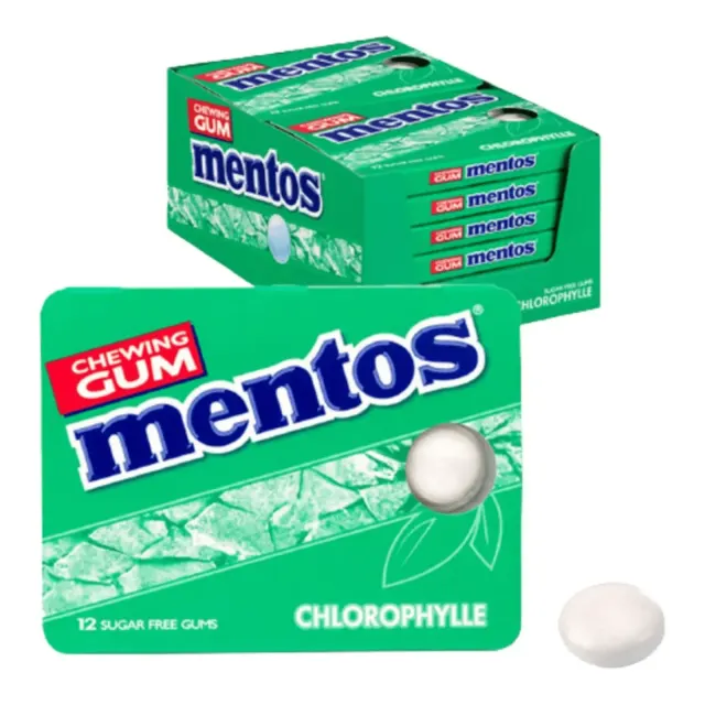 Mentos Gum Blister Vert 8x12