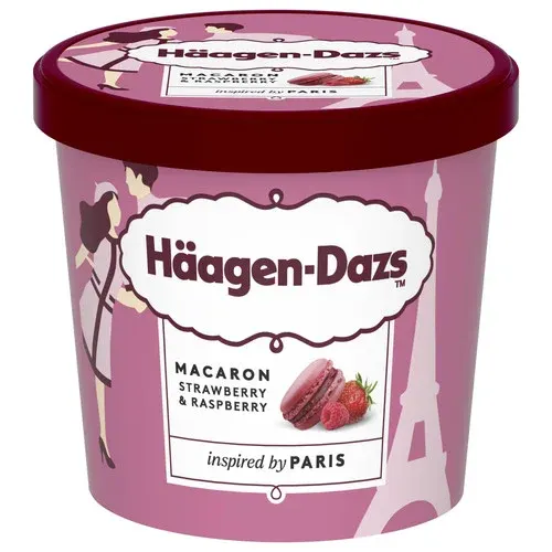 Haagen Dazs Mini Pot Macaron Strawberry & Rasberry 95ml (83g)