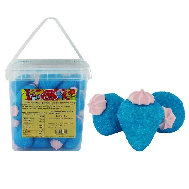 Fraise décorée bleue 20g tubo de 50pcs