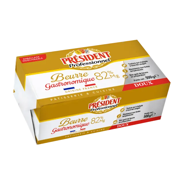 Beurre Doux Gastronomique 82% President 500G
