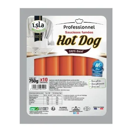 Saucisse Hot Dog Boeuf AVS - 750g