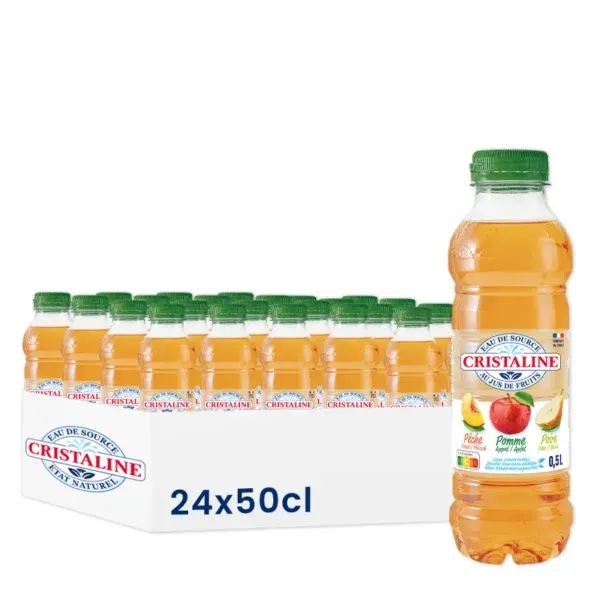 Cristaline jus pom/pêche/poire 24x50cl P54