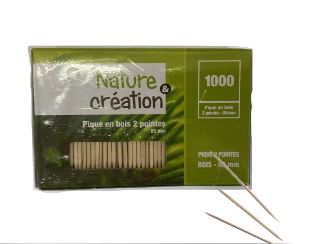 Pique en bois 2 pointes 65mm x1000 c:50