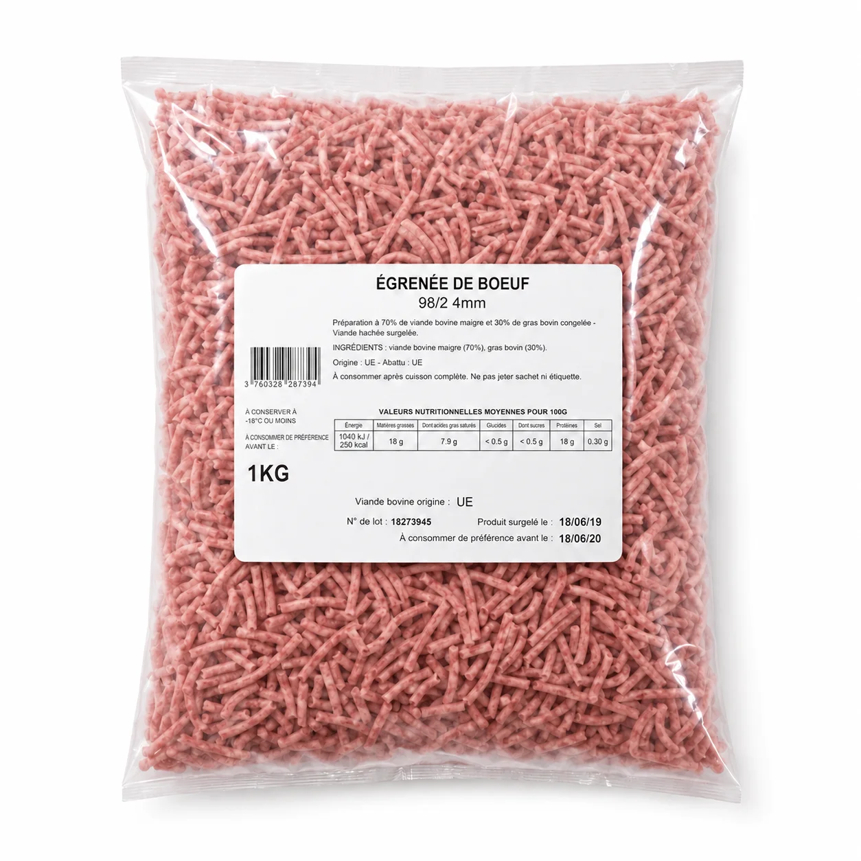 EGRENEE BOEUF 1kg