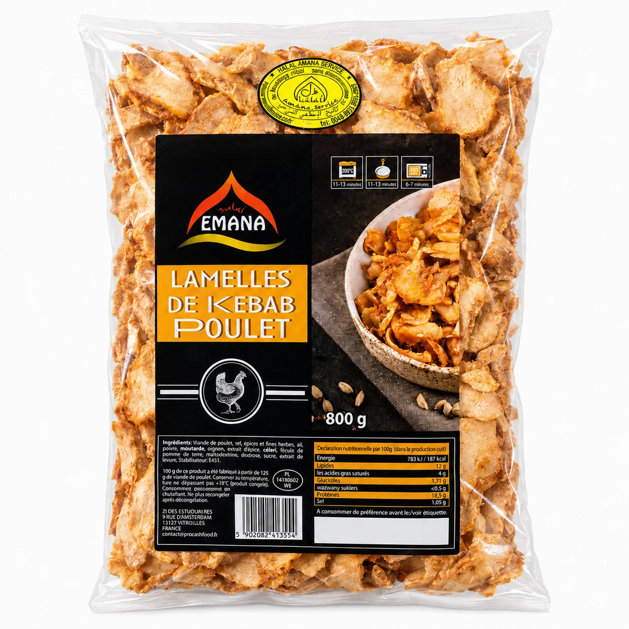 Kebab lamelle EMANA 800g